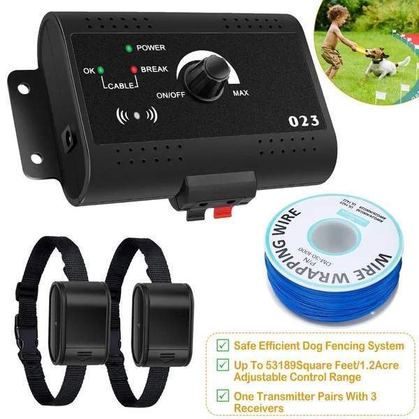 Electric Dog Fence System Pet Tone Shock Boundary Containment Water Resistant Collar Receiver For Small Medium Large Dog - Image 4