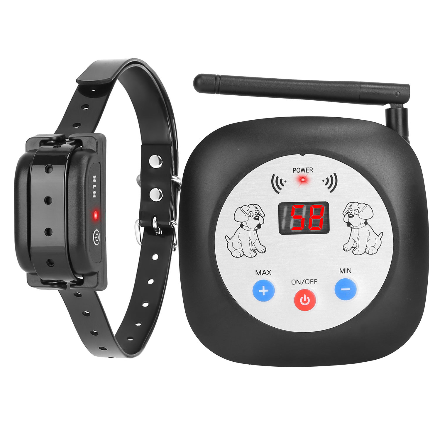 1Set 328FT Electric Wireless Dog Fence System With GPS Location Monitor Collar Receiver Rechargeable Beep Vibration Fence System For Small Medium Large Dogs