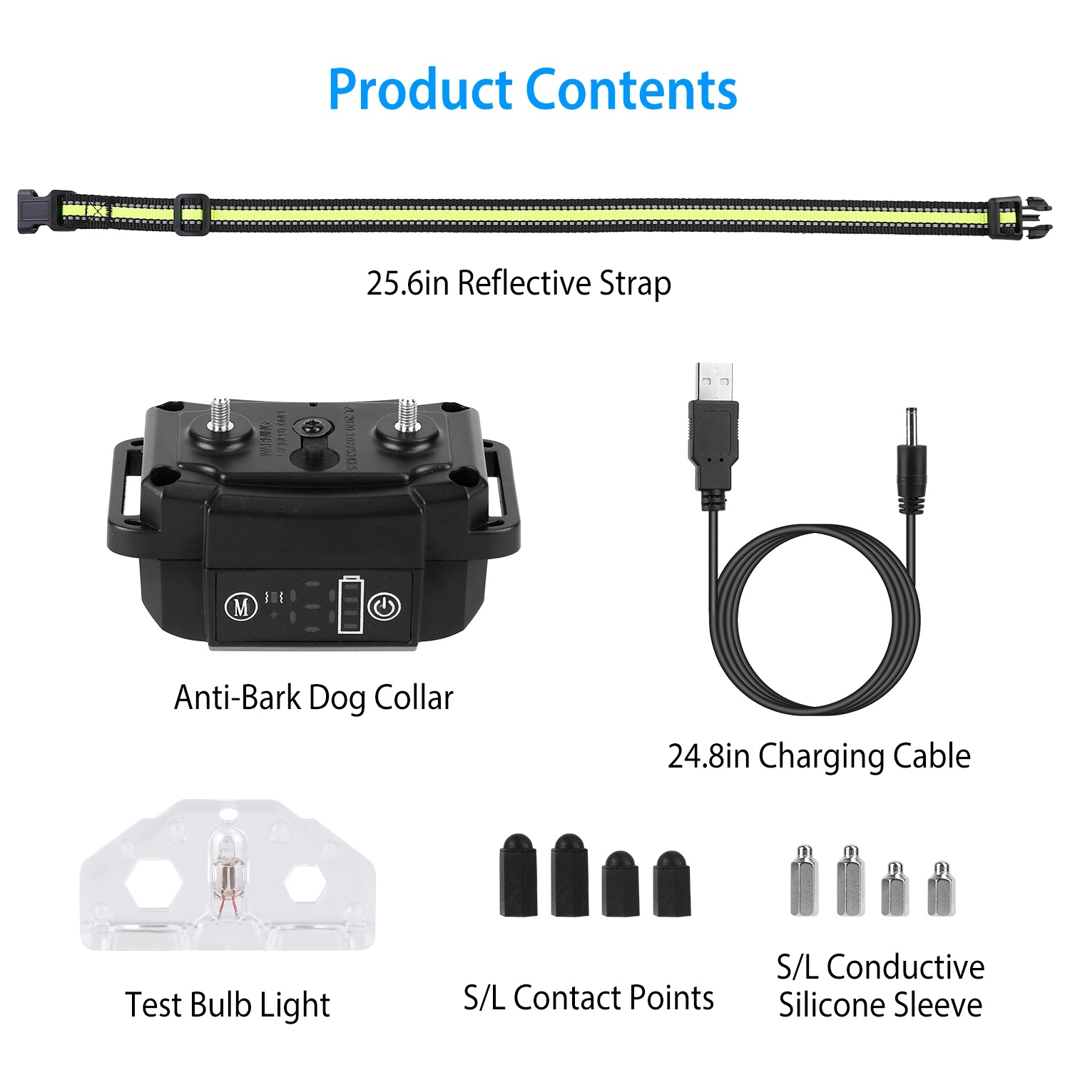Dog Bark Collar Rechargeable Waterproof Beep Vibration Static Stimulation Bark Stopper Automatic Identification Collar With 6 Intensity Dual Modes - Image 9