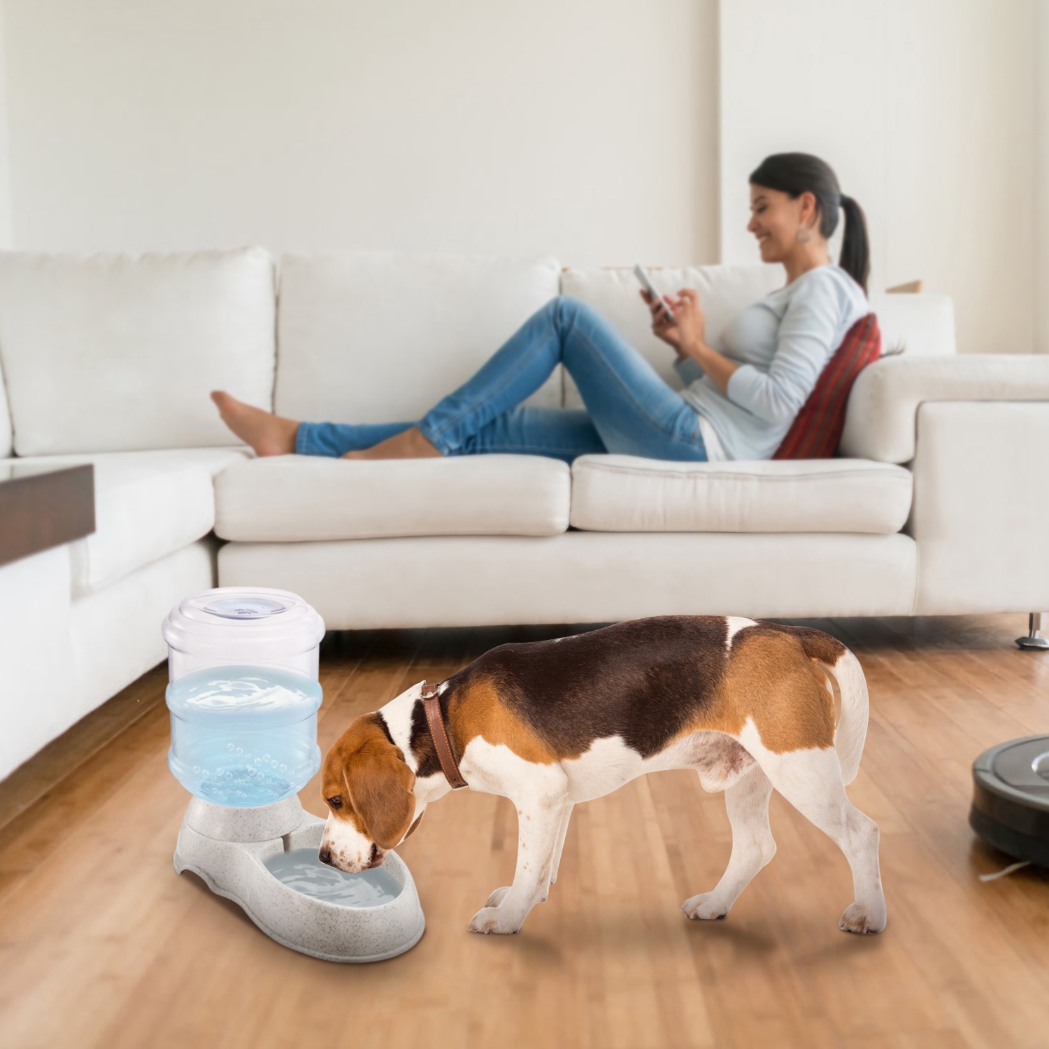 3.5L 1Gal Pet Water Dispenser Self-Dispensing Gravity Pets Water Feeder Automatic Pet Waterer Cat Dog - Image 9