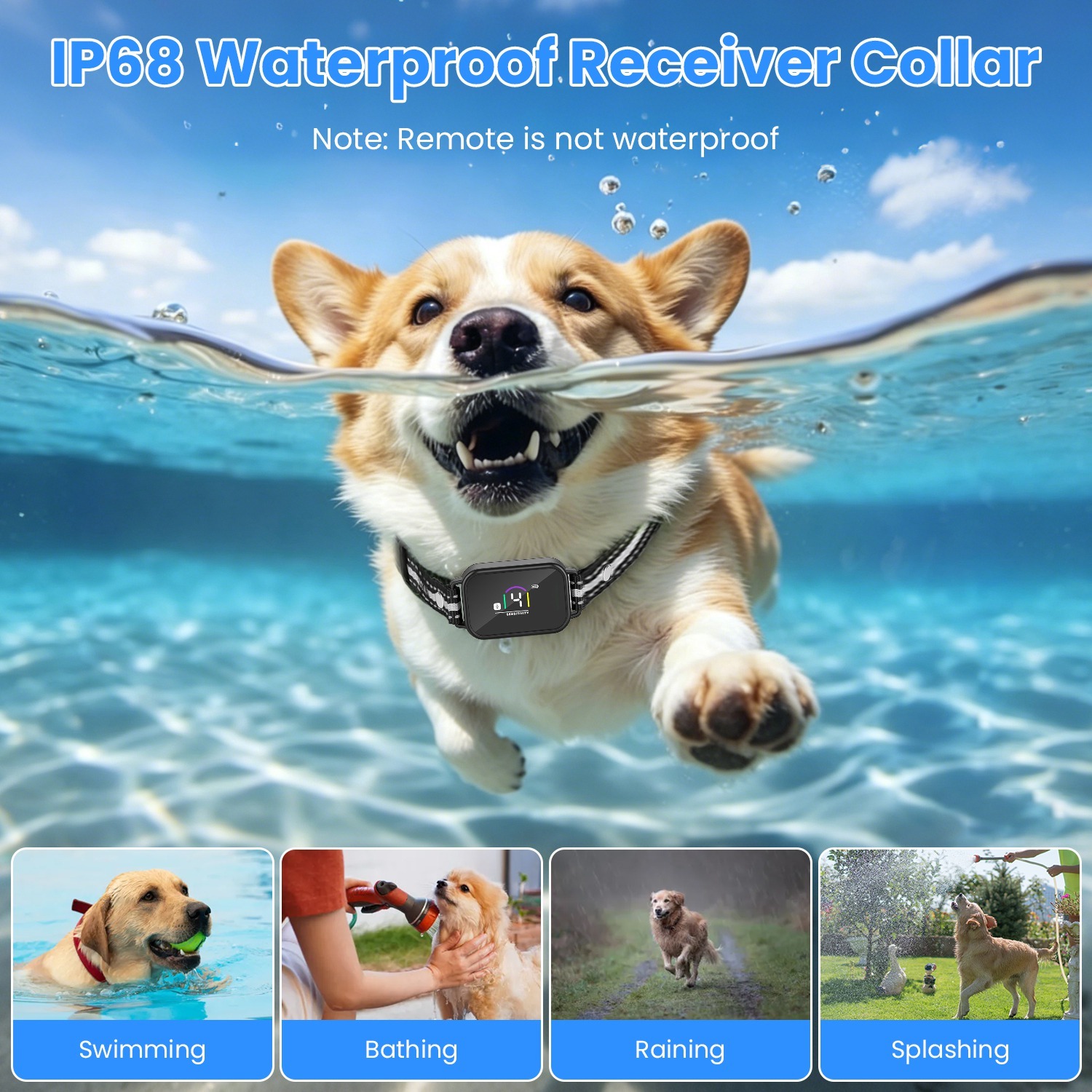 1Pc 2 In 1 Dog Shock And Bark Collar Dog Training Collar With Remote Rechargeable IP68 Waterproof With 3 Channels For Medium And Small Dogs - Image 8