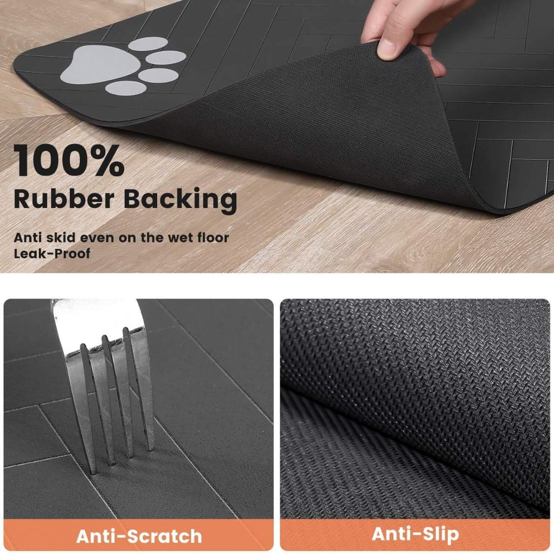 Pet Feeding Mat Absorbent Pet Placemat For Food And Water Bowl With Waterproof Rubber Backing Quick Dry Water Dispenser Mat For Dog And Cat - Image 7