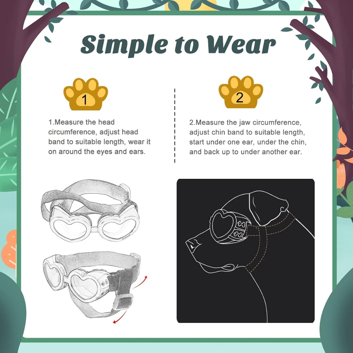 Small Dog Sunglasses UV Protection Heart Shape Dogs Goggles - Image 7