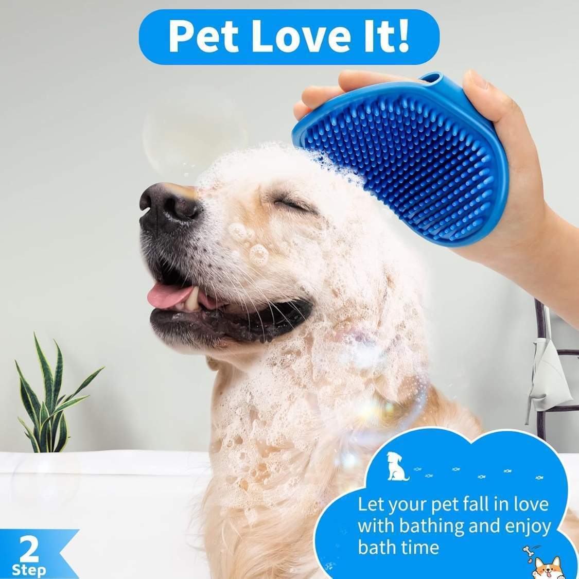 6PCS Dog Bath Brush Dog Toothbrush Adjustable Handle Shampoo Brush Scrubber For Short Long Haired Dogs Cats Effectively Solve Odor Stain Removal Problems - Image 3