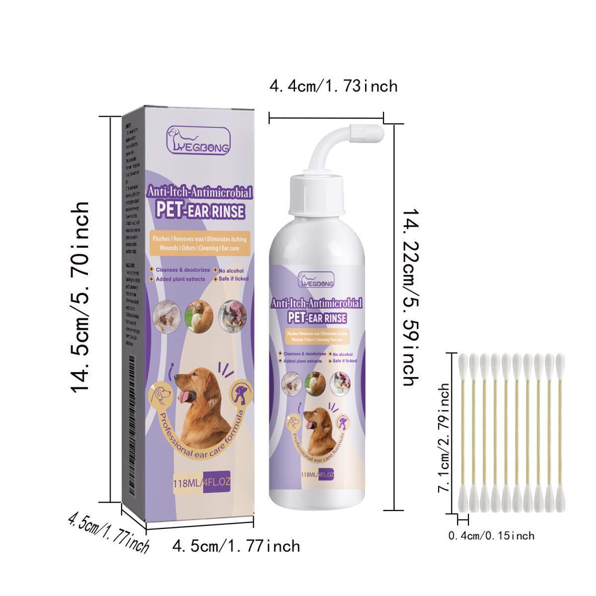Pet Ear Rinse Cleaner for Dogs & Cats – 118ml - Image 3