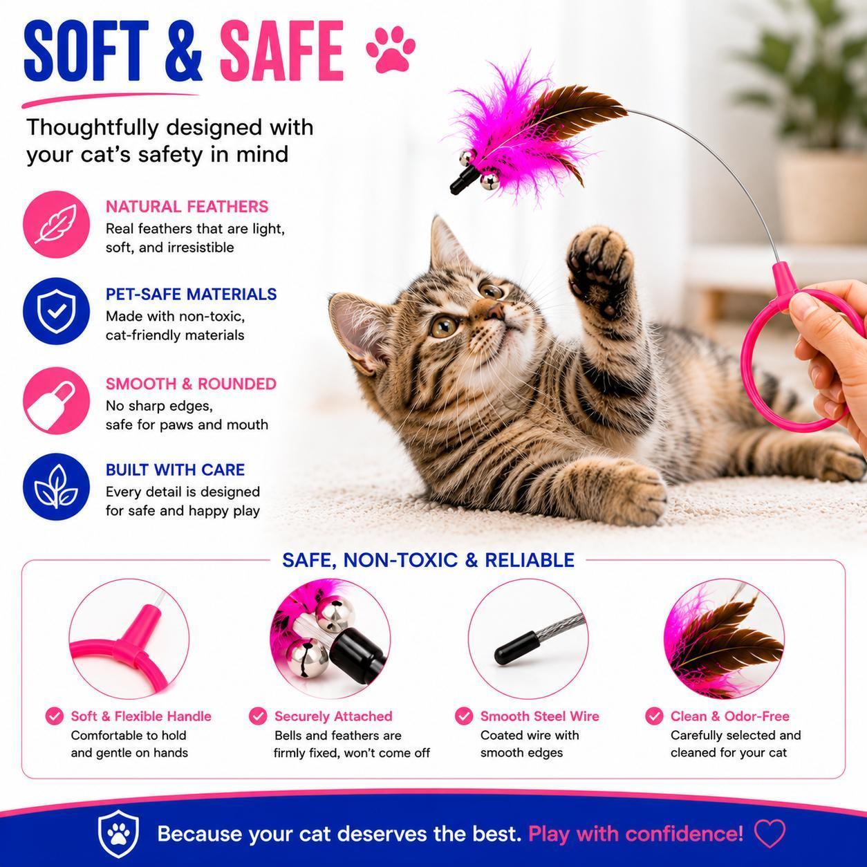 Wearable Cat Feather Collar Toy Interactive Neck-Worn Cat Teaser Automatic Exercise Toy Boosts Pet Activity Levels - Image 2