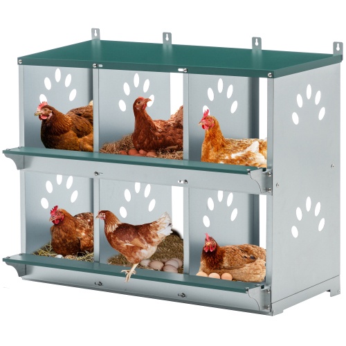 Chicken Nesting Box, 6 Room Metal Nesting Boxes For Chicken,Galvanized Steel Nesting Boxes For Hens,Easy To Assemble - Image 3