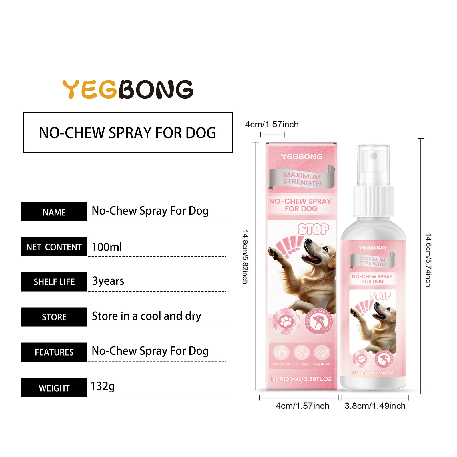 No Chew Spray For Dogs, Anti Chew Deterrent Spray To Stop Pets From Destroying Furniture, Safe With Glycerin & Mint Extract, 100ml - Image 5