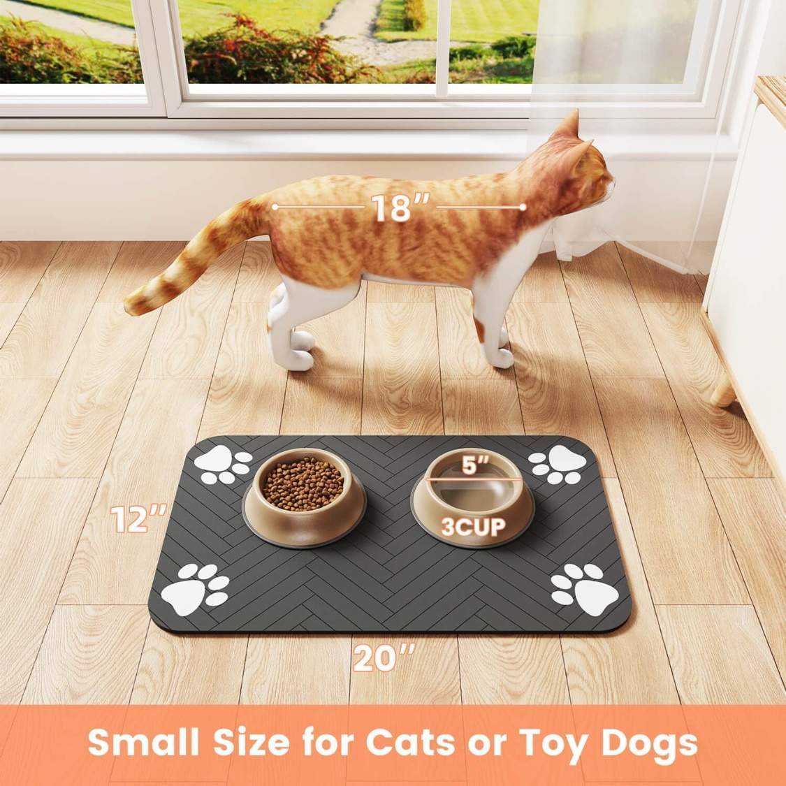 Pet Feeding Mat Absorbent Pet Placemat For Food And Water Bowl With Waterproof Rubber Backing Quick Dry Water Dispenser Mat For Dog And Cat - Image 4