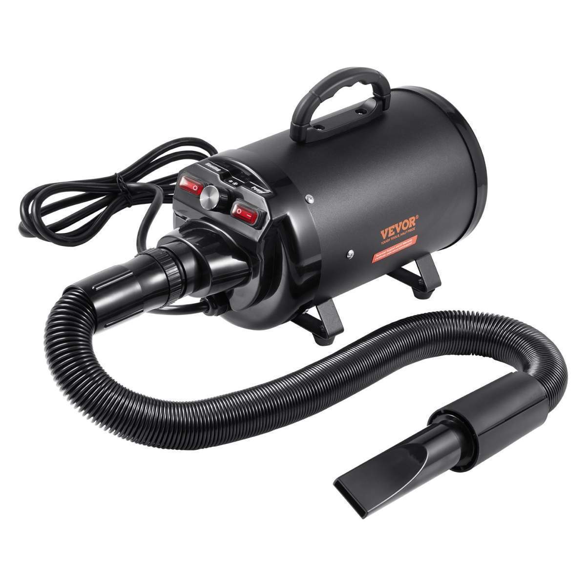 Dog Dryer, 2800W/4.3HP Dog Blow Dryer, Pet Grooming Dryer With Adjustable Speed And Temperature Control, Pet Hair Dryer With 4 Nozzles And Extendable Hose, Black