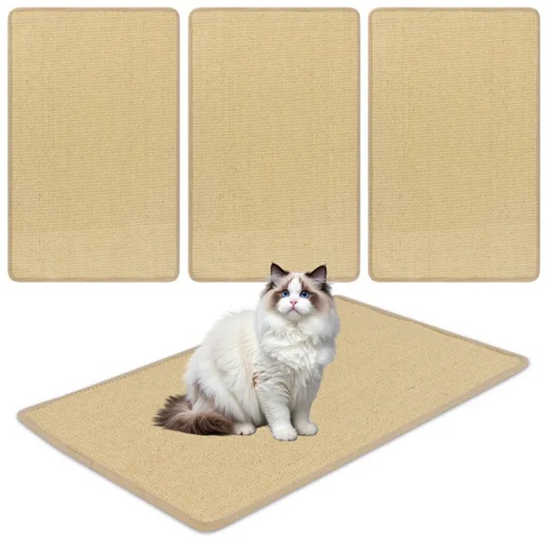 2-Pack 32"x20" Natural Sisal Cat Scratching Mats, Multifunctional Resting & Play Pads For Multi-Cat Households - Image 3