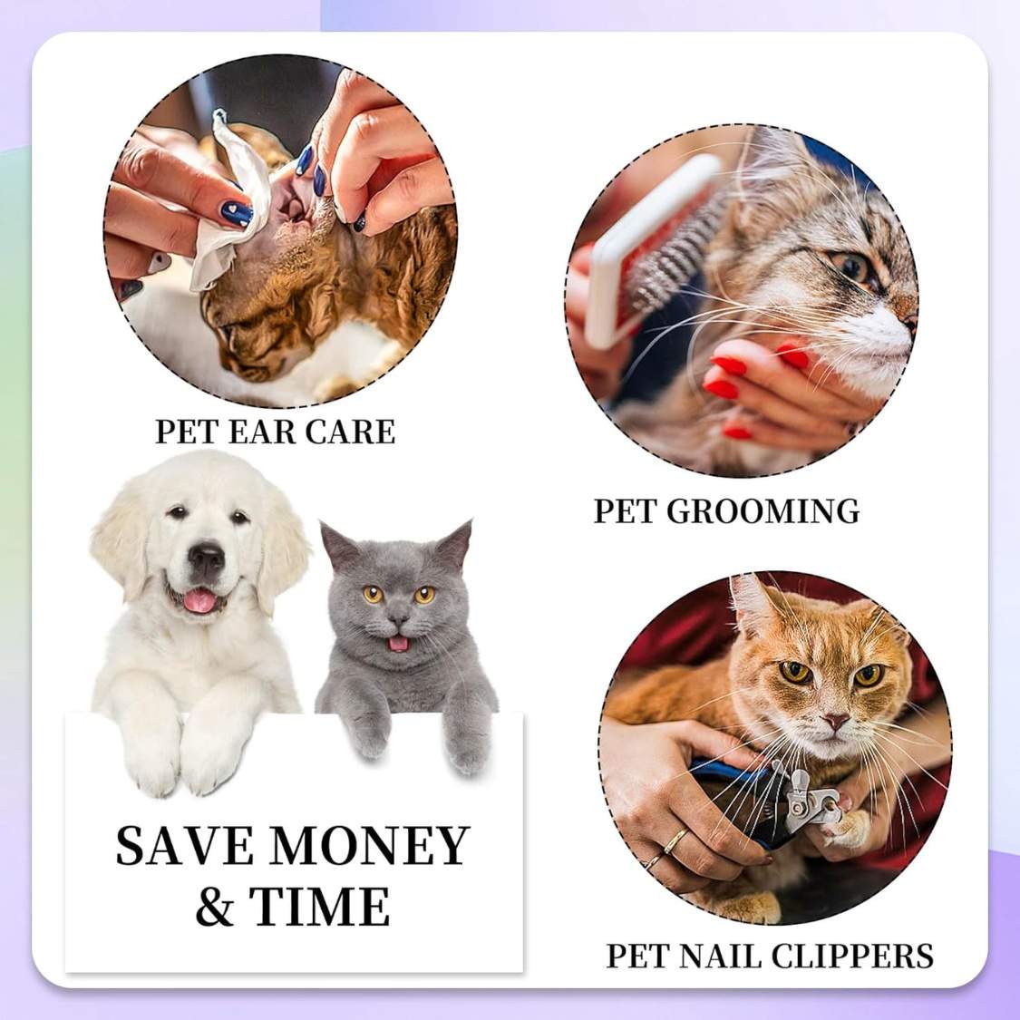 Cat Grooming Hammock Kit For Cats Dogs Up To 12 Lb, Hanging Harness And Sling For Nail Trimming, Includes Clippers Trimmer - Image 3