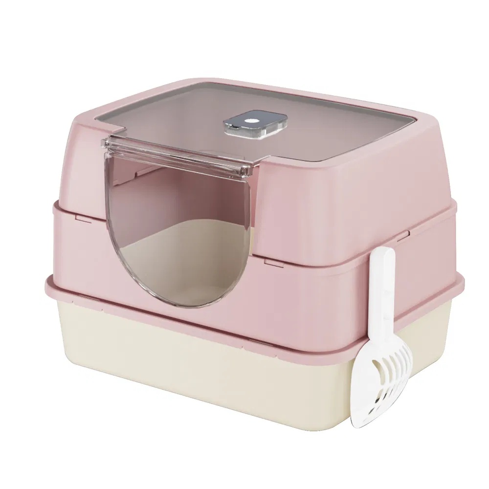 Enclosed Cat Litter Box, Orange - Odor-Locking, Spacious For Large Cats, A Must-Have For Cat Parents - Image 2
