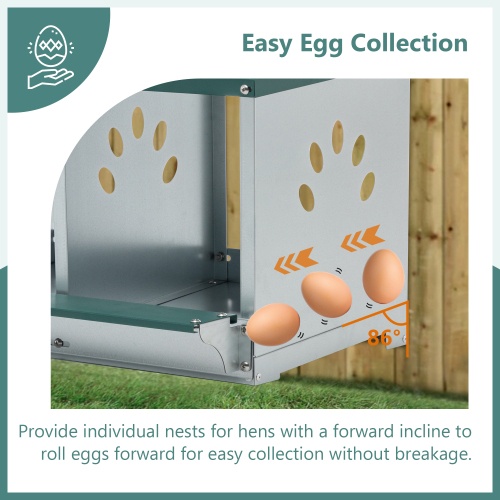 Metal Nesting Boxes For Chicken,3 Compartment Nesting Box,Galvanized Steel Nesting Boxes For Hens, Easy To Assemble - Image 6