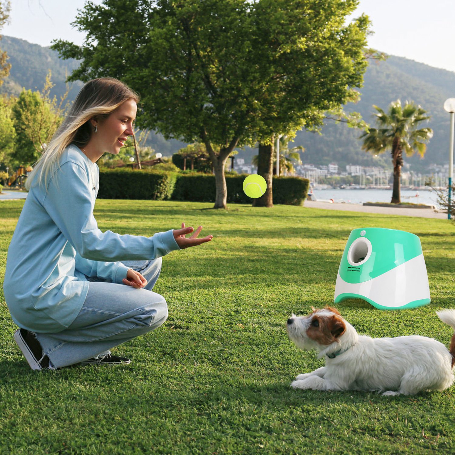 1Pc Automatic Dog Ball Launcher Toy Included 6 Tennis Balls Dog With 3 Adjustable Launch Distance Interactive Ball Thrower Fetch Machine For Small Medium Dogs - Image 3