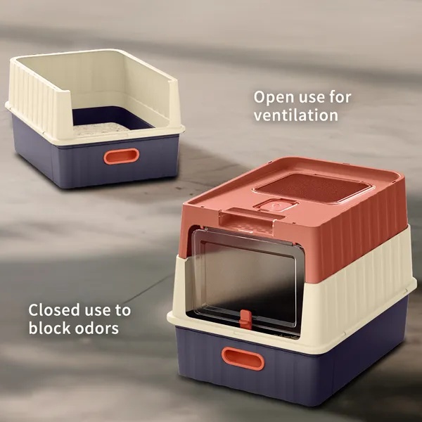 Simple Drawer Style Red Cat Litter Box, Humanized Design, Does Not Occupy Household Storage Space - Image 3