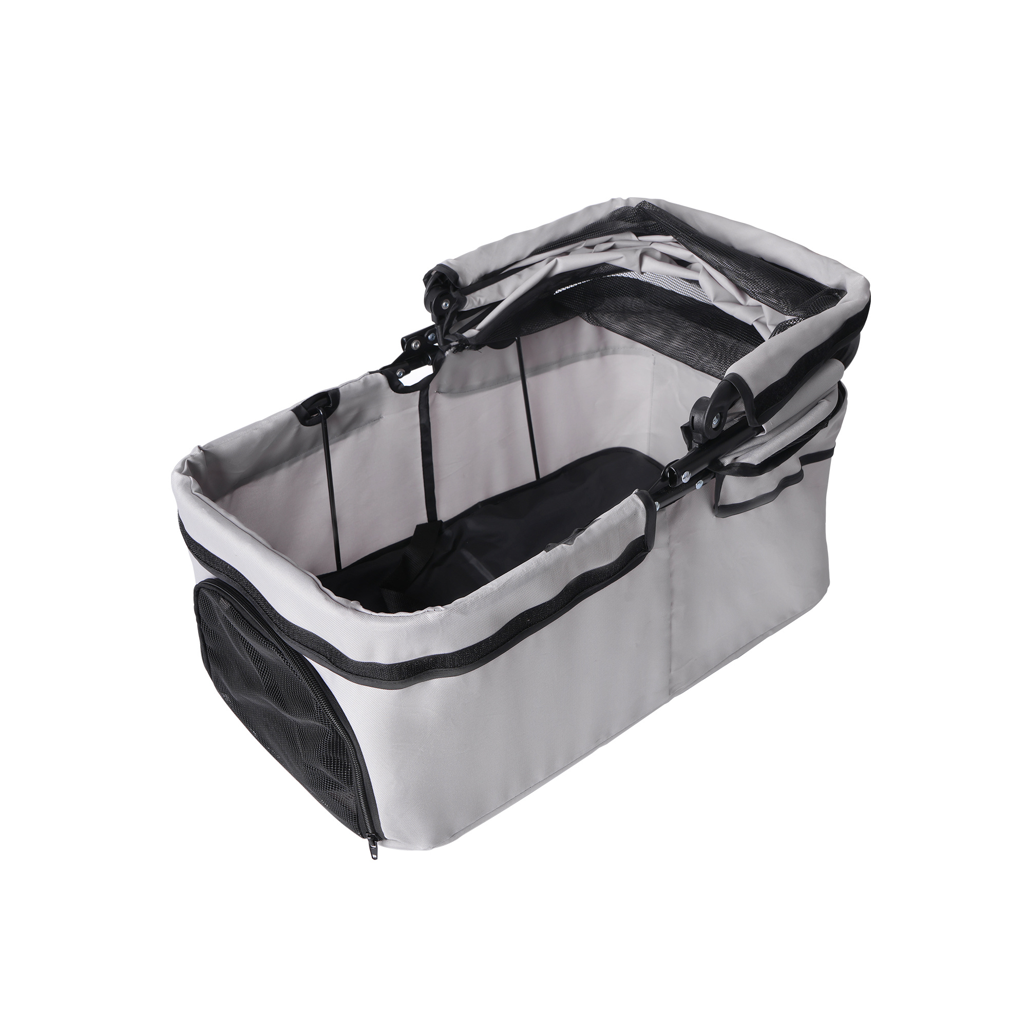 4-Wheel Foldable Pet Stroller For Small Dogs & Cats - 360 Rotating Wheels, Detachable Carrier & Travel Bag Included - Image 3