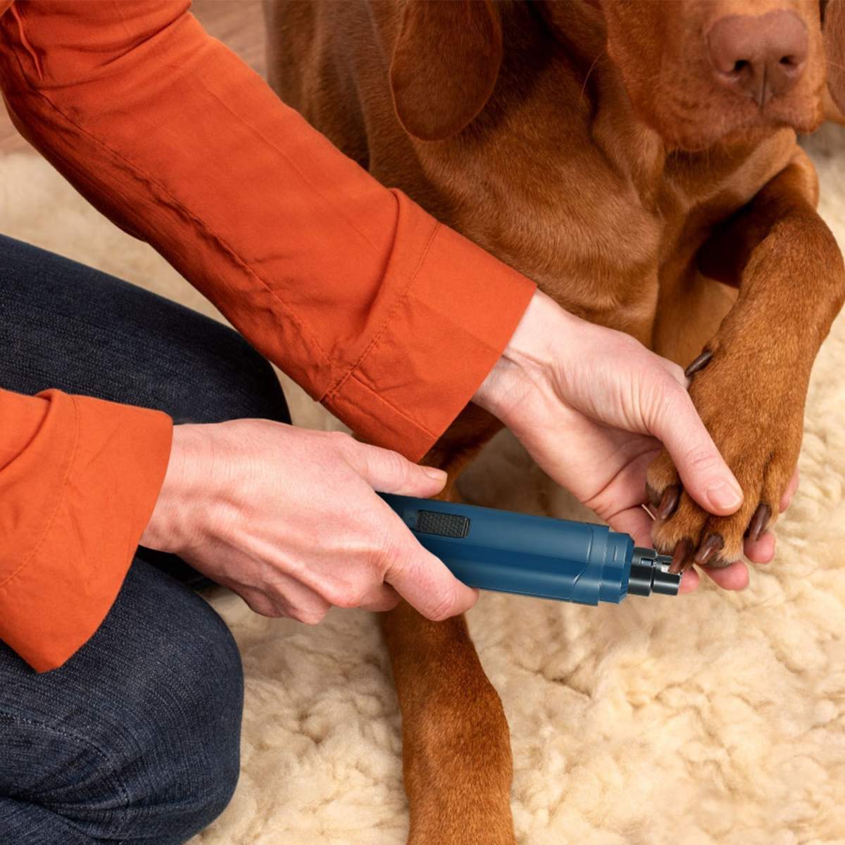 1Pc Dog Nail Grinder 2 Speeds Quiet USB Rechargeable Pet Nail Grinder Professional Pet Nail Trimmer Cordless Paws Grooming & Smoothing Claw Care For Small Medium Large Dogs & Cats - Image 9