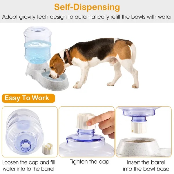 3.5L/1Gal Pet Water Dispenser Self-Dispensing Gravity Pets Water Feeder Automatic Pet Waterer Cat Dog - Image 2
