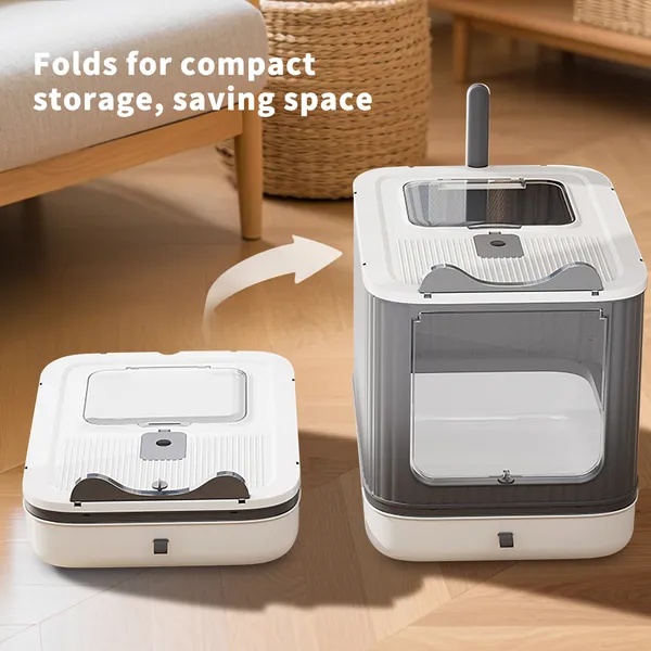 Elevated Leak Proof Elf White Cat Litter Box, Made Of Sturdy And Durable Materials, Also Suitable For Multi Cat Households - Image 3