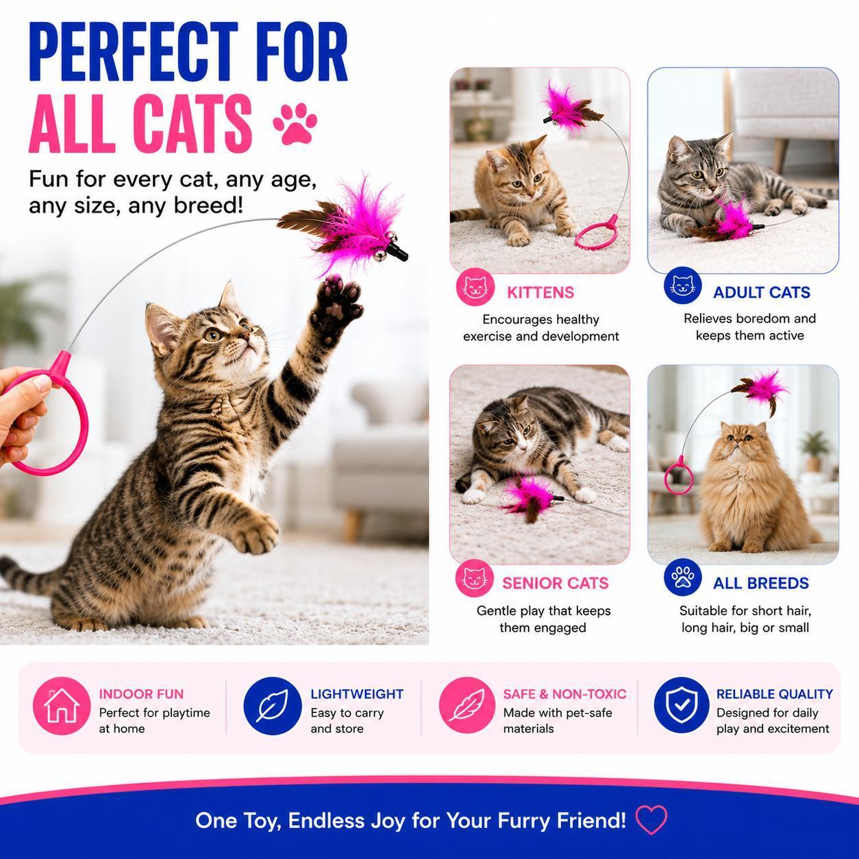 Wearable Cat Feather Collar Toy Interactive Neck-Worn Cat Teaser Automatic Exercise Toy Boosts Pet Activity Levels - Image 9
