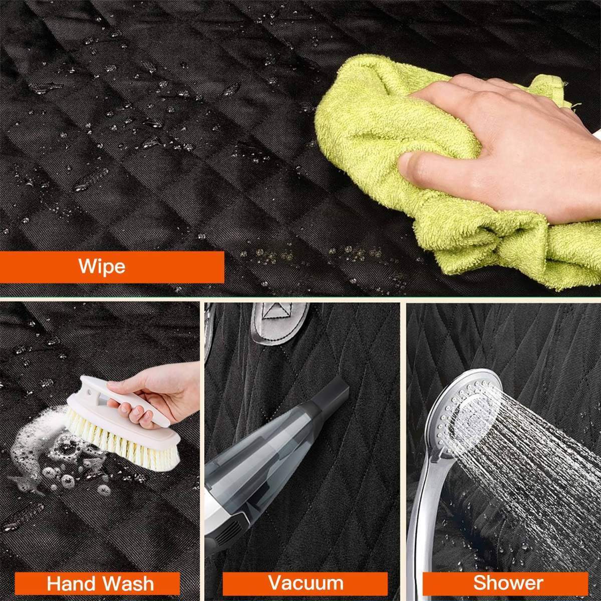 1Pc Dog Car Seat Cover Waterproof Scratchproof Pet Car Rear Protector Mat Pet Back Seat Cover With Dog Seat Belt For Car Truck SUV - Image 5