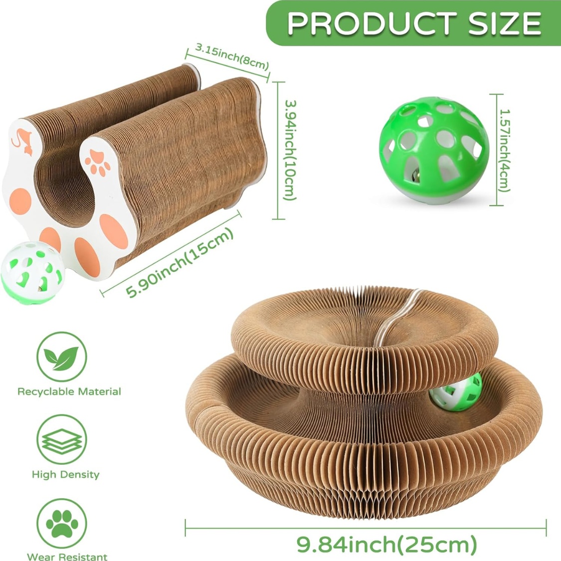1 Pack Kitty Kurlz Cat Scratcher Toy Interactive For Indoor Cats - Image 3