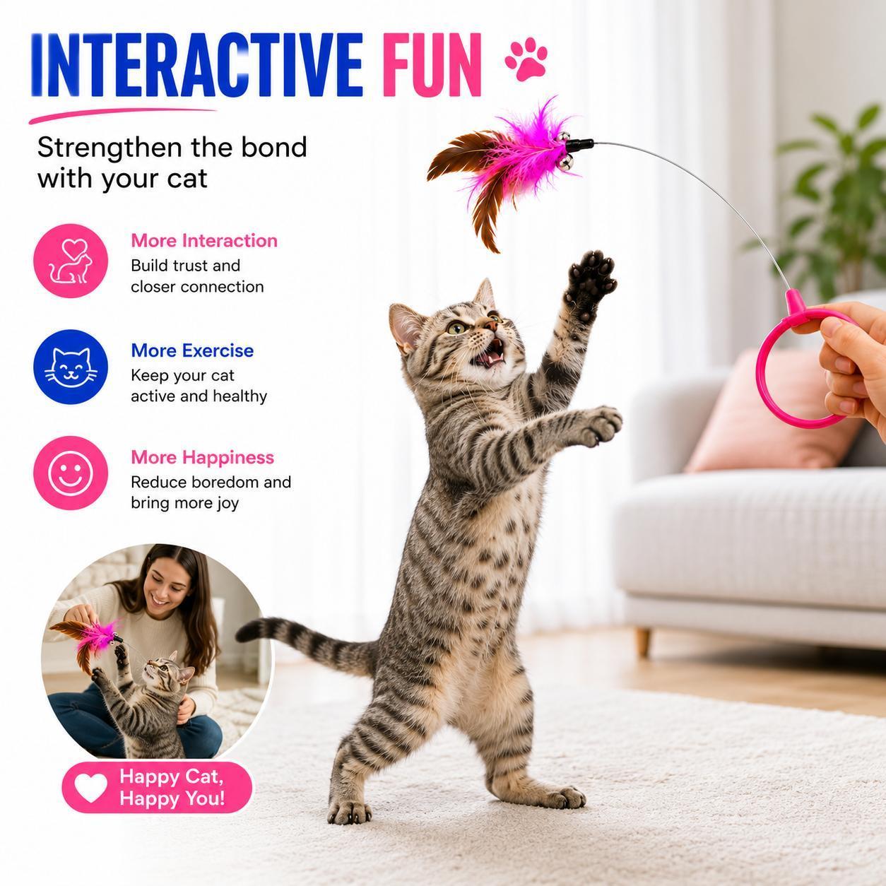 Wearable Cat Feather Collar Toy Interactive Neck-Worn Cat Teaser Automatic Exercise Toy Boosts Pet Activity Levels - Image 8