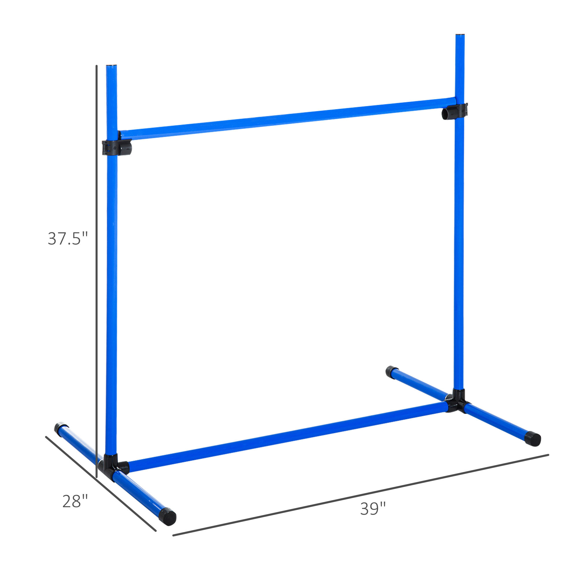 4 Piece Dog Agility Starter Kit with Adjustable Height Jump Bars, Included Carry Bag & Displacing Top Bar - Blue - Image 6