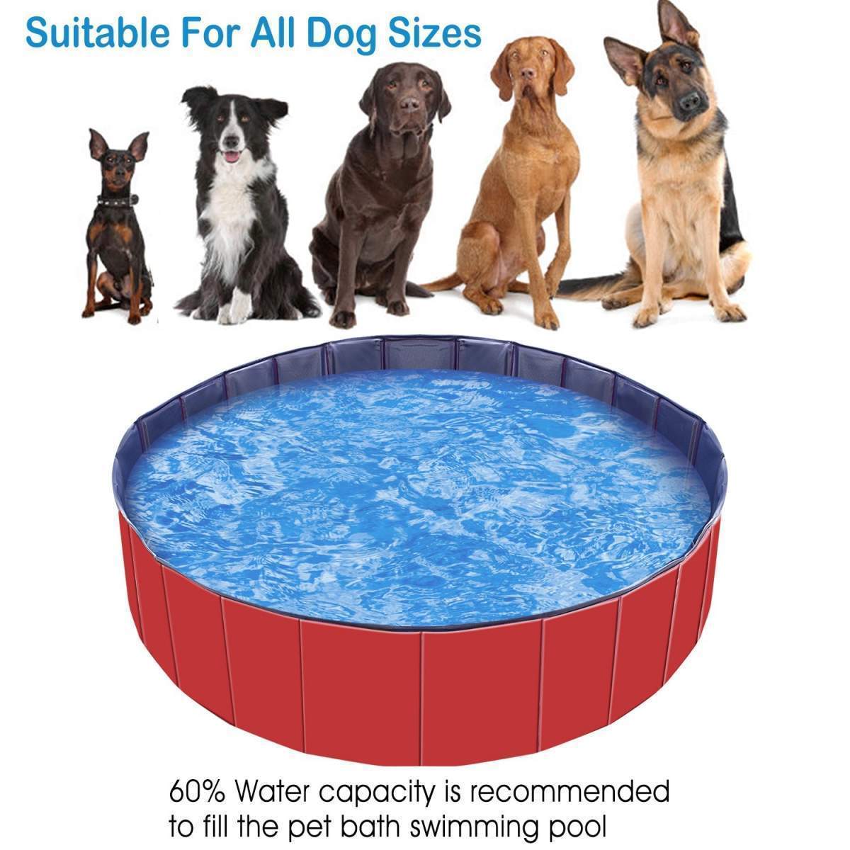 1Pc 160 X 160 X 30cm-63.0 X 63.0 X 11.8inch Foldable Pet Swimming Pool PVC Dog Swim Pool Bathing Tub Playmat Pools - Image 9