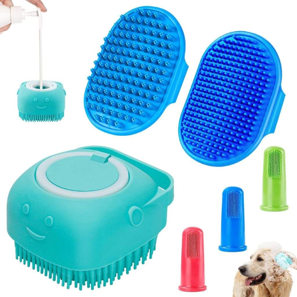 6PCS Dog Bath Brush  Dog Toothbrush Adjustable Handle Shampoo Brush  Scrubber For Short  Long Haired Dogs Cats  Effectively Solve Odor Stain Removal Problems