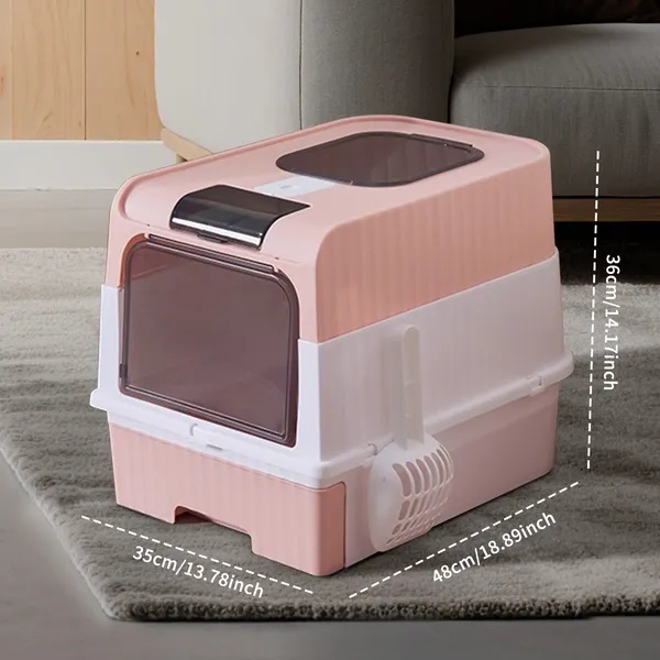 PinkMagic Cube Intelligent Cat Litter Box - Free Hands, Enjoy Pure Life & Automatic Cleaning, Silent Design, Preferred For Multi Cat Families