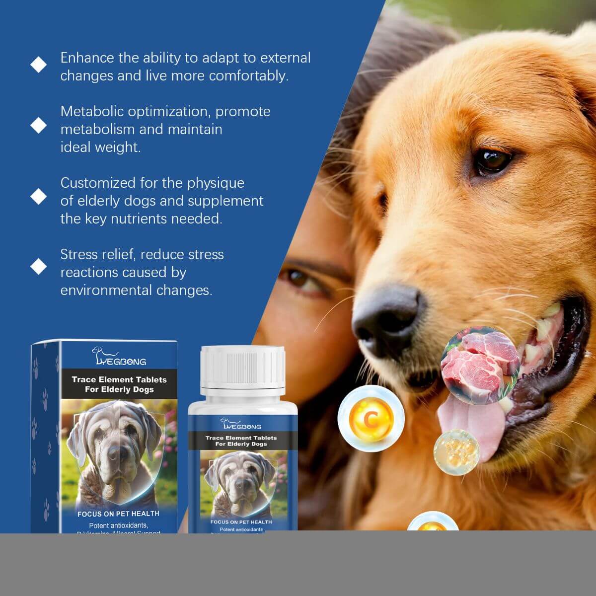 Trace Element Tablets For Senior Dogs Multimineral Supplement For Elderly Canines, Supports Bone Health, Skin Coat & Digestion - Image 5