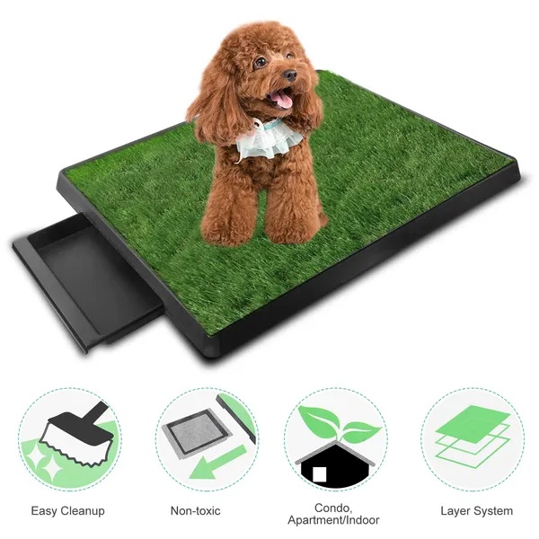 Dog Potty Training Artificial Grass Pad Pet Cat Toilet Trainer Mat Puppy Loo Tray Turf - Image 2