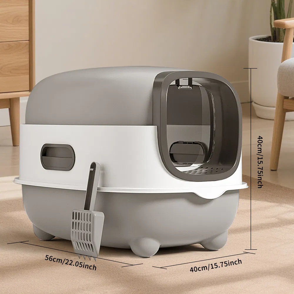 E Classic Grey Cat Litter Box - Simple And Practical, Large Space, High Cost Effective Choice - Image 4