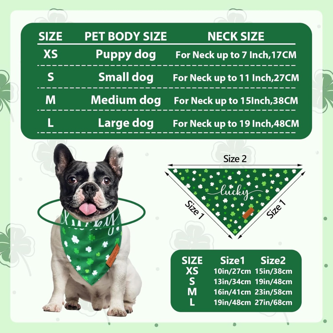 2 Pieces St. Patrick's Day Dog Bandanas, Double-Sided Reversible Triangle Scarf - Image 3
