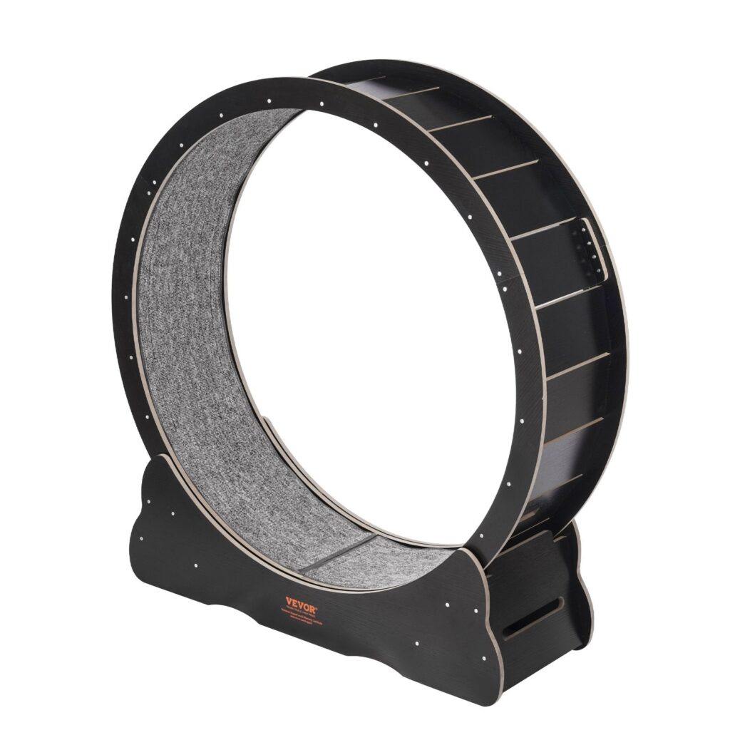Cat Exercise Wheel 43.3' Large Cat Treadmill Wheel For Indoor Cats Black