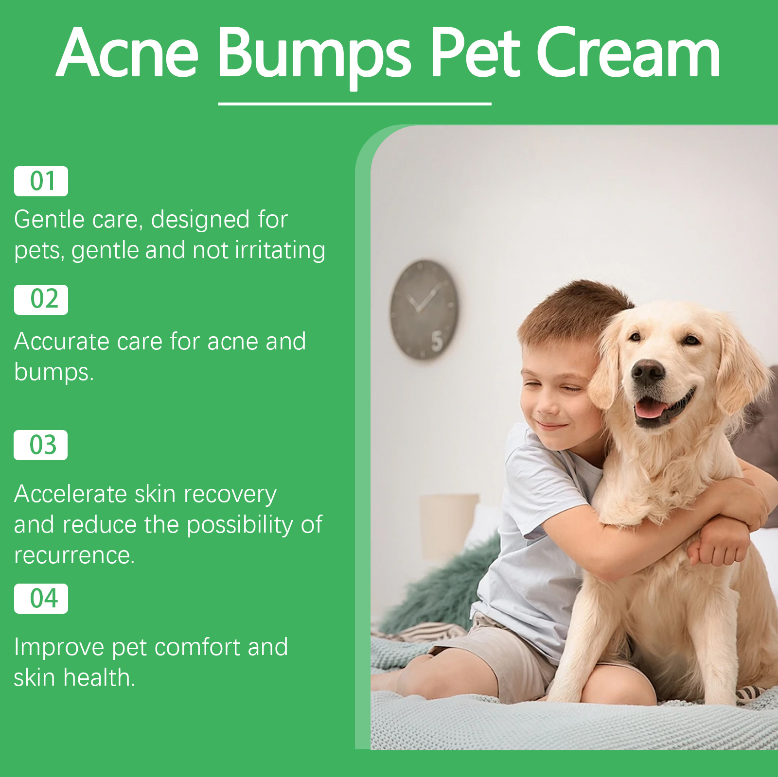 Pet Acne & Bumps Skin Cream, Soothing Skin For Dogs & Cats, Relief Redness Irritated Skin With Calendula & Ganoderma Extract - Image 9