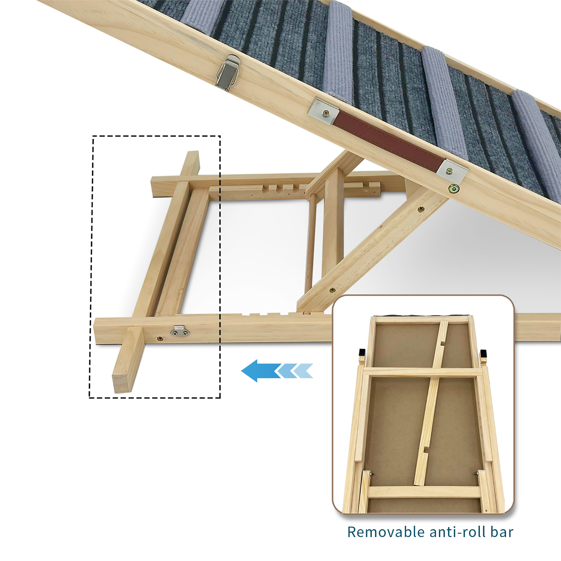 2026 Upgraded Dog Ramp for Couch, Small Dog Ramp for Sofa, 6 Adjustable Height from 14'' to 25", Portable Stable Pet Steps with Non-Slip Pad, Pet Ramps Use for Sofa Couch Stairs - Image 10