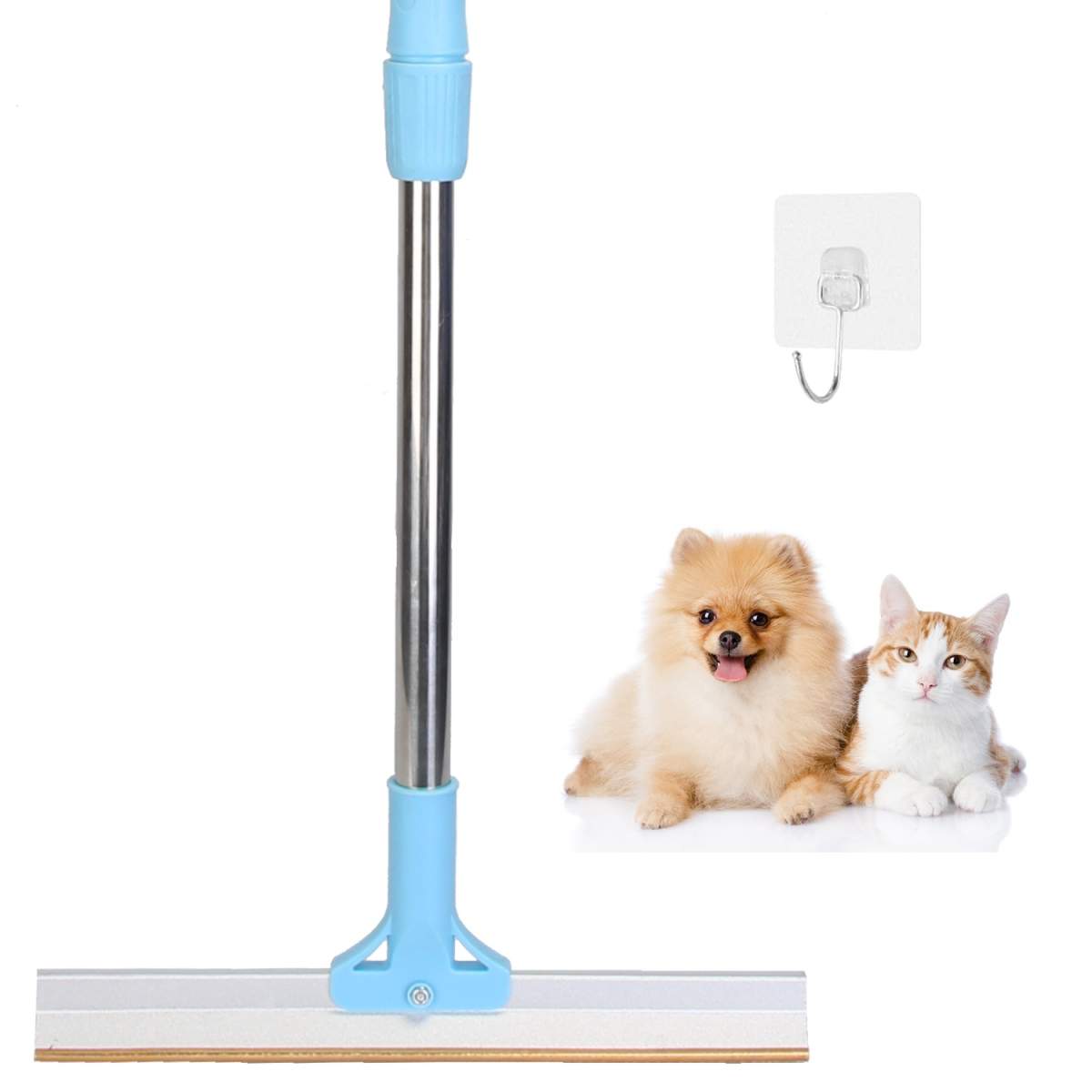 1Pc Pet Hair Removal Rake With 54.33in Adjustable Telescopic Rod Multi-Fabric Dog Cat Hair Scraper Lint Shaver For Carpet Rug Clothes Couch - Image 4