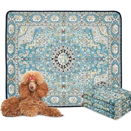 Qeils Washable Pee Pads For Dogs, 2 Pack Reusable Puppy Pads 36x41 Super Absorbent Leakproof Dog Training Pads, Non-Slip Potty Pads For Floor, Crate, Couch, Whelping Pads Litter Mat Pet Supplies