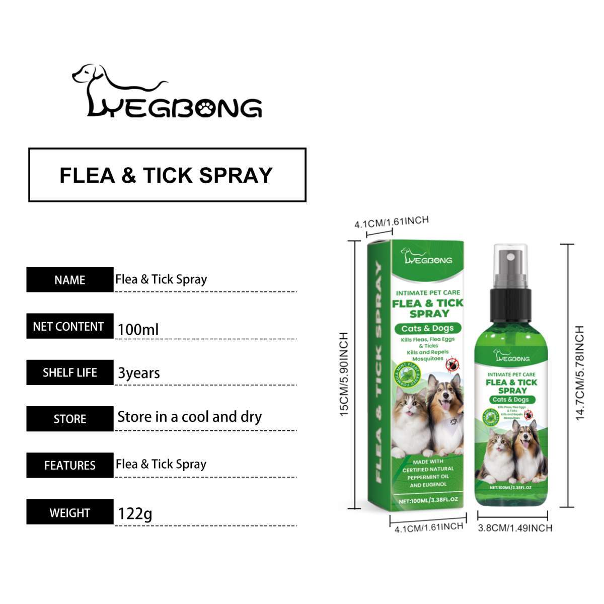 Natural Flea & Tick Spray For Dogs & Cats, Plant-Based Pest Repellent Kills Fleas, Ticks, Lice & Mites - Image 7