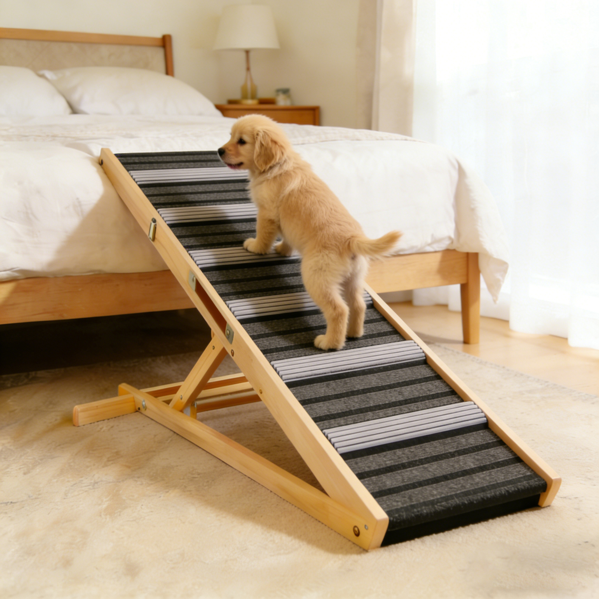 2026 Upgraded Dog Ramp for Couch, Small Dog Ramp for Sofa, 6 Adjustable Height from 14'' to 25", Portable Stable Pet Steps with Non-Slip Pad, Pet Ramps Use for Sofa Couch Stairs - Image 4