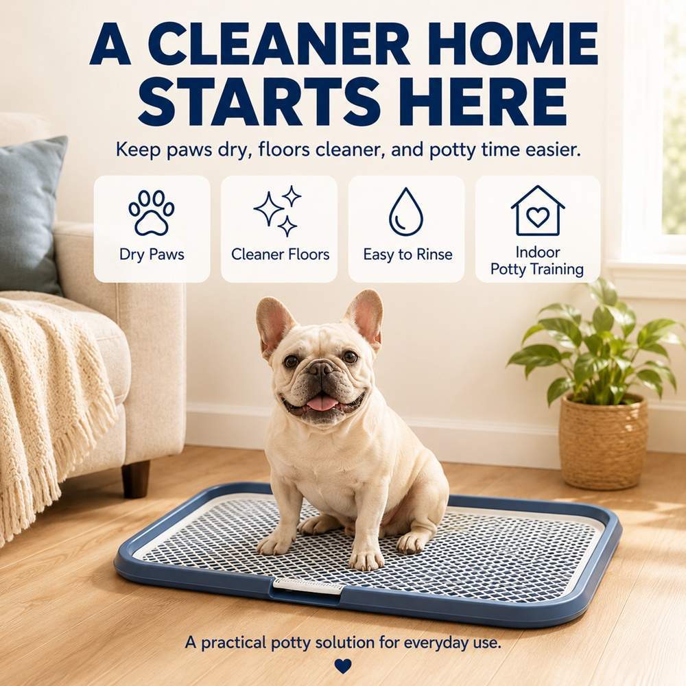 Dog Potty Tray With Removable Grating, Leak-Proof Indoor Dog Toilet For Puppy Training - Image 3