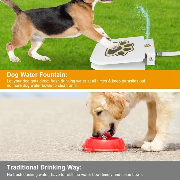 Dog Water Fountain Outdoor Dog Pet Water Dispenser Step-on Activated Sprinkler - Image 3