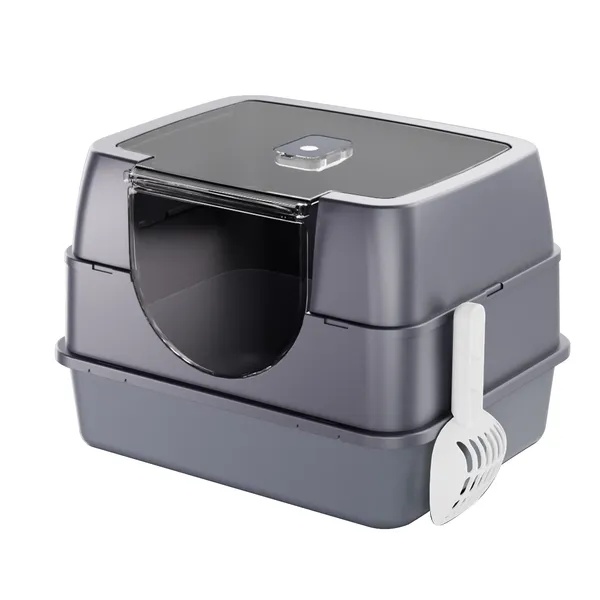 Enclosed Cat Litter Box, Orange - Odor-Locking, Spacious For Large Cats, A Must-Have For Cat Parents