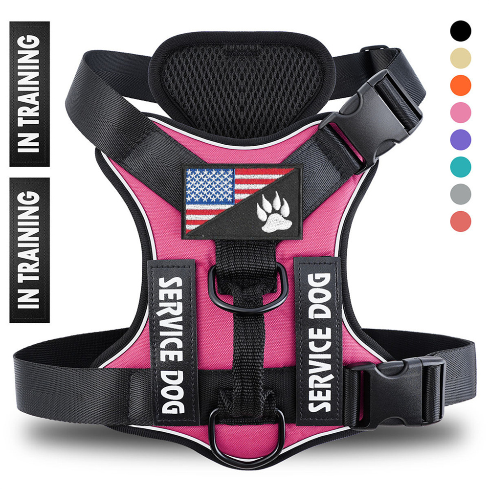 Reflective Breathable Solid Color Polyester Dog Strap - Image 8