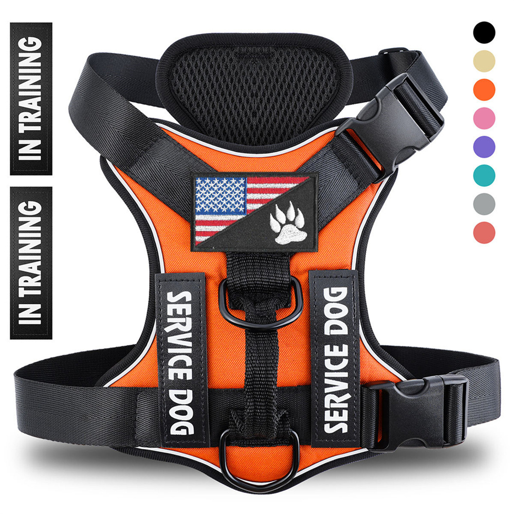 Reflective Breathable Solid Color Polyester Dog Strap - Image 4