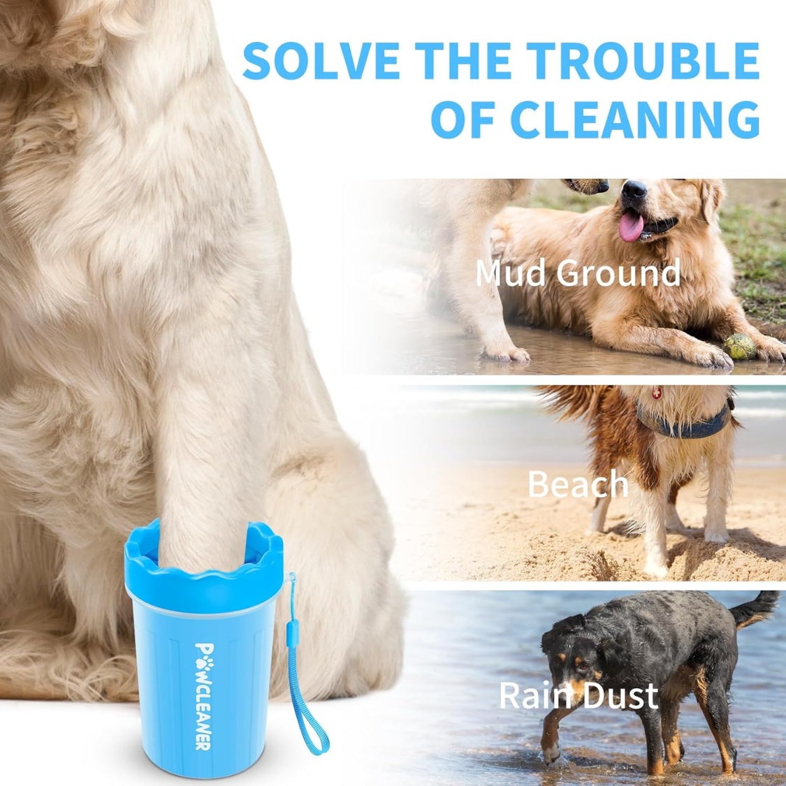 Professional 7 In 1 Dog Paw Cleaner For Dogs & Cats Includes 1 Portable Paw Washer 1 Bath Brush 2 Dog Toothbrushes And 3 Absorbent Towels Note Fits Paws 1.5 To 2.5 Inches Wide - Image 3