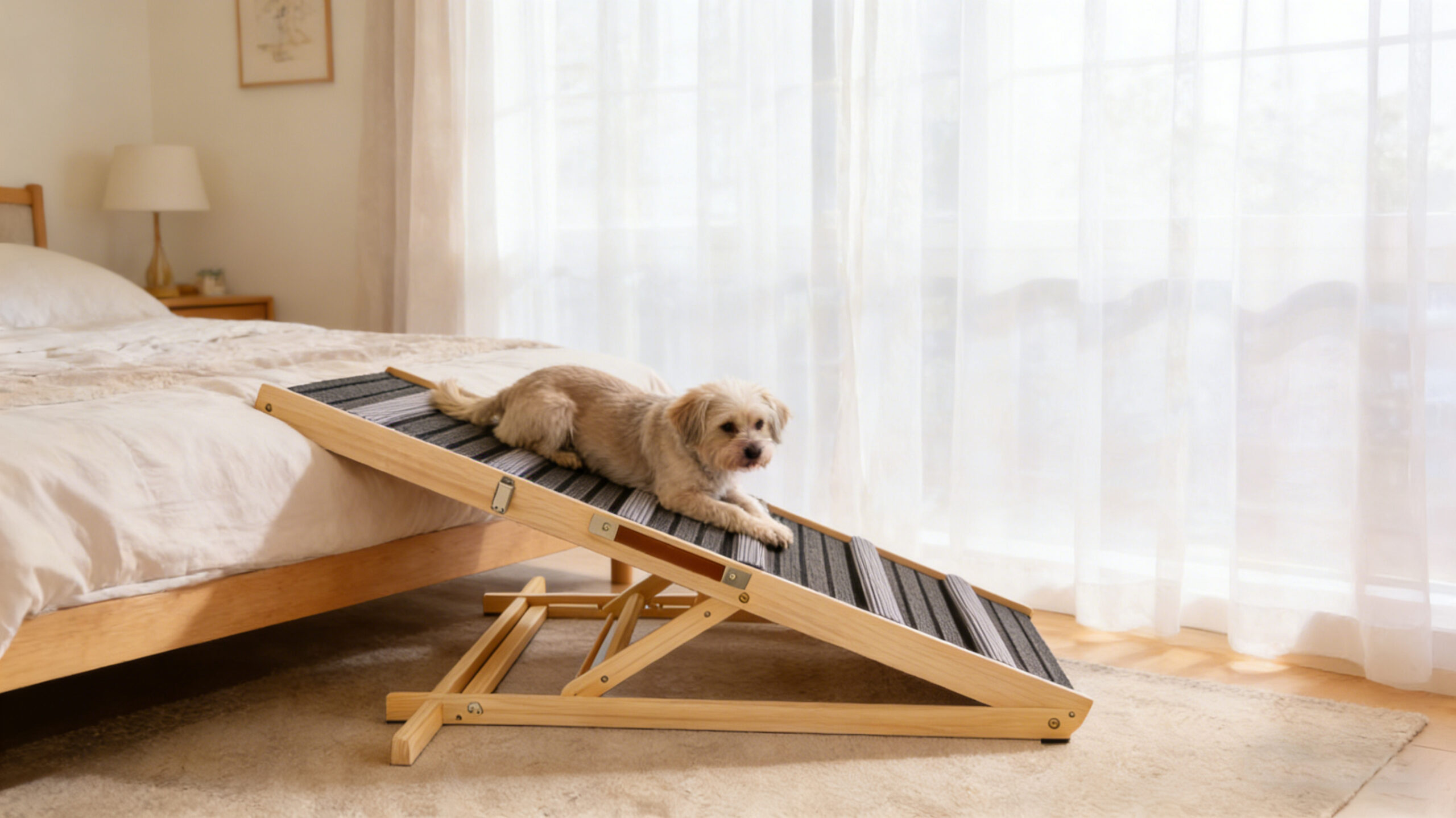 2026 Upgraded Dog Ramp for Couch, Small Dog Ramp for Sofa, 6 Adjustable Height from 14'' to 25", Portable Stable Pet Steps with Non-Slip Pad, Pet Ramps Use for Sofa Couch Stairs - Image 8